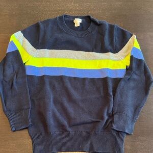 Crewcuts Kids Striped Sweater in Navy, Lime, and Gray
